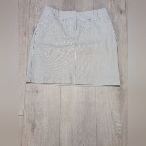 Women’s Striped Mini Skirt - White with Black Stripes